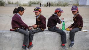 Lunch break for LMHS students in Zanskar