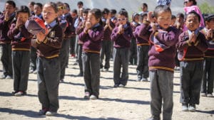 Morning prayer at the LMHS in Zanskar