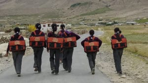 Students on the way to school in Zanskar