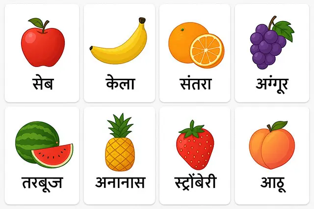 Flashcard fruits